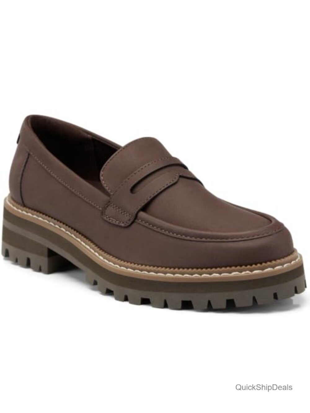 Platform Chunky Loafers Slip On Business Casual Shoes Padded Insole Lug Sole